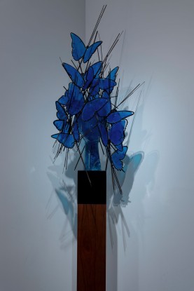 Manolo Valdés, Vertical Light Blue Butterflies, 2025